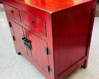 39_____$295 
Red Asian cabinet 33x36Wx21D