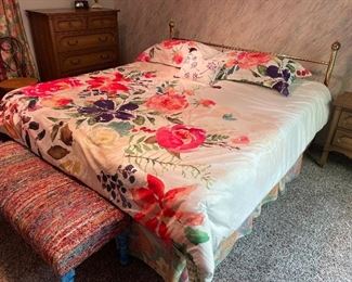 59_____$325 
King size bed tempupedic mattress with brass frame 