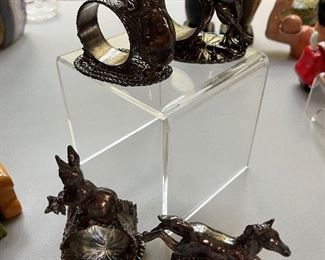 $50 each Animal silver plated reed and barton napkin rings 