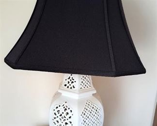 POTTERY PIERCED LAMP