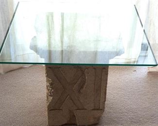 GLASS TOP END TABLE