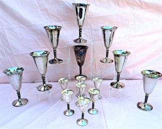 SILVER PLATE GOBLETS