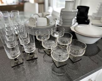 Vintage Rosenthal George Jensen Square Base Drinking Glasses 