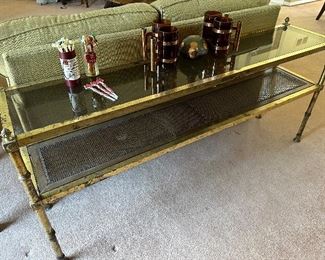 Mid Century Modern Gold Sofa Table 
