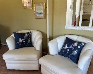 Pair Swivel Buckets Chairs 