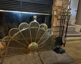 brass fireplace screen