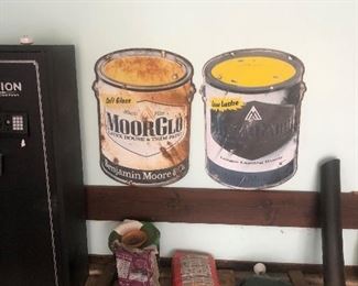 Two old advertising metal paint signs 