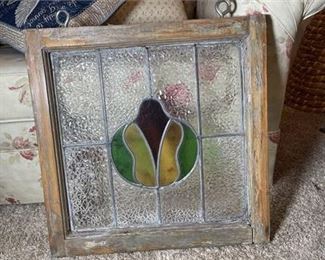 Lot 29   24 Bid(s)
Antique Stain Glass Window from England 20x20"
