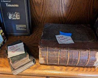 Old Bibles & 1890 Webster Dictionary