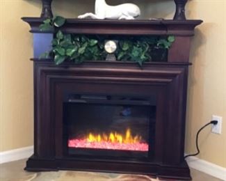 Dimplex Corner Fireplace - Dark Wood - Remote
