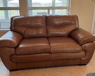 Leather love seat 