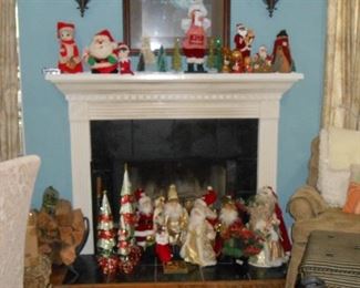 COLECTION OF SANTA'SW CHRISTMASS TREES  WOOD FOR FIRE PLACE