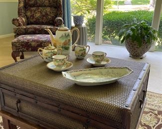 Asian tea set & tray