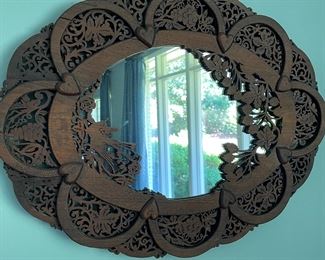 Gorgeous carved wooden framed mirror