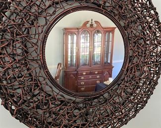 Unusual woven frame mirror