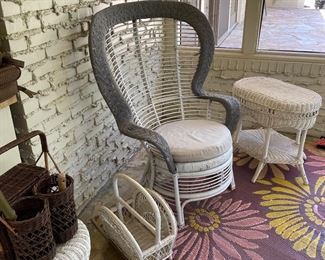 Wicker chair & table