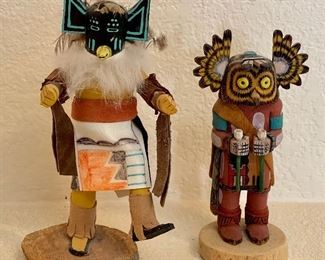 Clifford Jackson Hopi First Mesa Owl And A Crown Zuni Kachina Doll