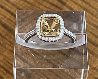 Stunning ROX Love Cushion Halo 950 Platinum Gold Ring Size 7  Set W .38 Carat Diamonds In Band (no Main Stone)