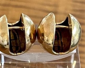 14K Gold 585 Post Earrings Total Weight 11.9 Grams 
