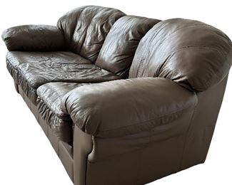 Brown leather couch