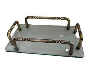 Perfume tray (glass and metal)