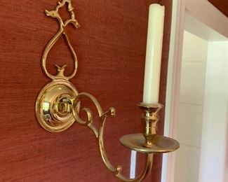 Pair of brass sconces
