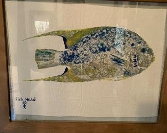 Fish Head painting on cloth