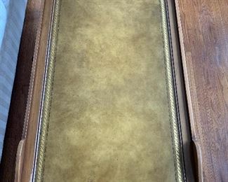 Leather top coffee table