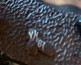 VH '87 signature on one of the cold painted pewter knights