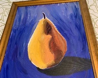 Pear oil on board