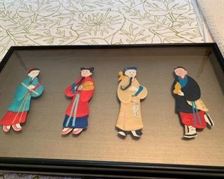 Asian silk in shadow boxes