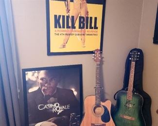 Framed picture, posters, Guitars