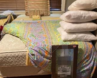 Sham size square pillows with accessories- bedding & sheet set on bed also available. 