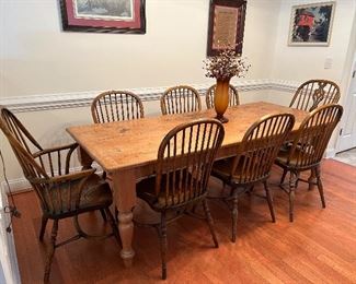Farm Table with 8 chairs 