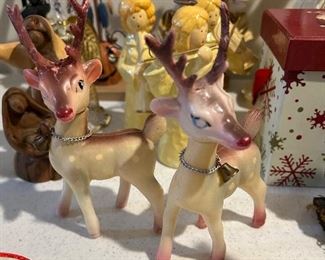 Vintage Rubber Deer Figurine With Bell - Head Turns