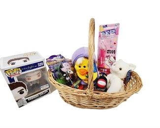 Basket Full Of Toys Twilight  Vintage March Of Dimes  Hello Kitty