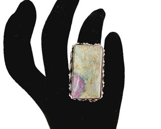 Sterling Silver Ring With Tested MultiColored Stone