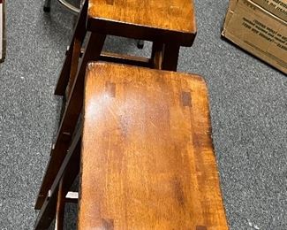 Brown wooden bar stools!