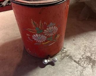 totally cool step on trash can with neat little flowers