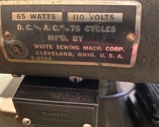 info on the white sewing machine