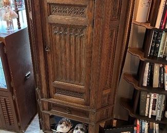 Antique French Oak Corner Cabinet