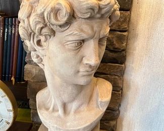 Concrete Bust of David By Michelangelo
