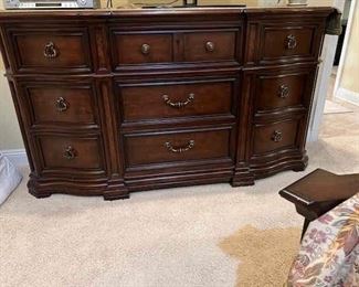 King Size Bedroom Suite including bed, pair of nightstands , chest of and Dresser by Stanley