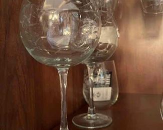 Pair  school of Fish by Rolf wine glasses