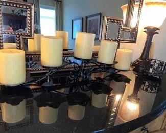 Candle holder with pillar candles