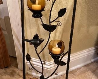 Metal wall art with votives 