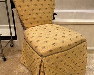 Upholstered Accent chair on castors