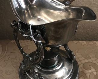 $10.00  -  Antique warming sauciere silver  tealight holder and  ladle