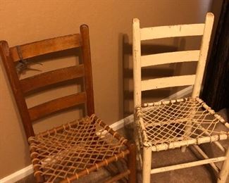 A.     Brown - $20.00  -   1930-1940's antique straight back chair                           B.  White - $10.00  1930-1940's antique straight back chair