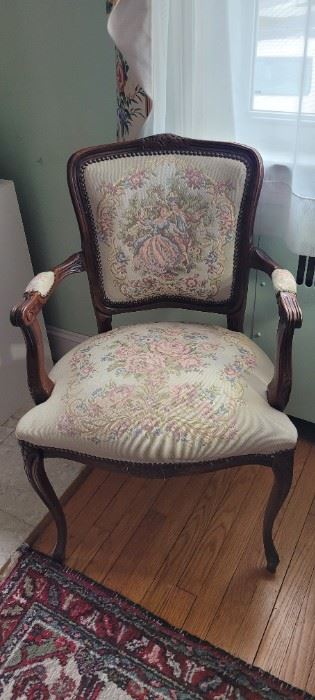 Antique needlepoint style chair